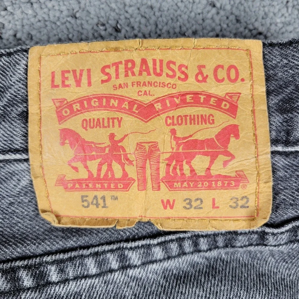 Levis 541 Jeans Mens 32x32 Gray Athletic Fit Taper Medium Wash Stretch Denim